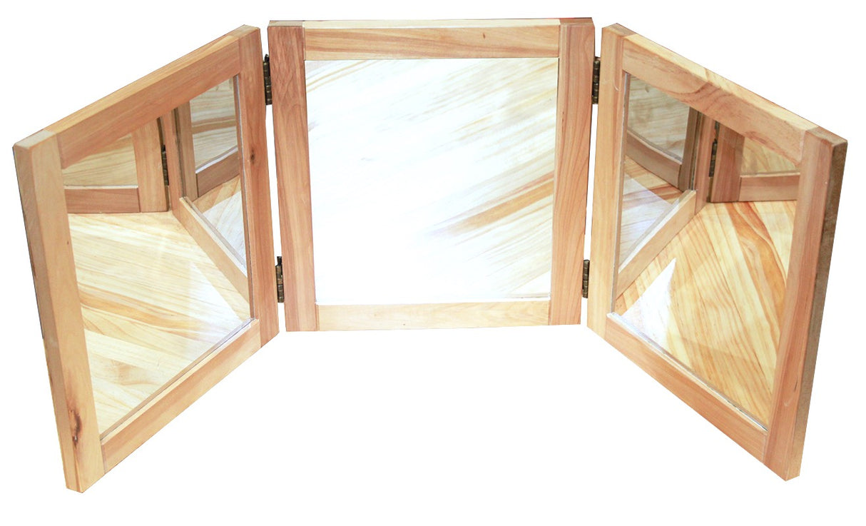 Solid Birch Table Top Triple Mirrors