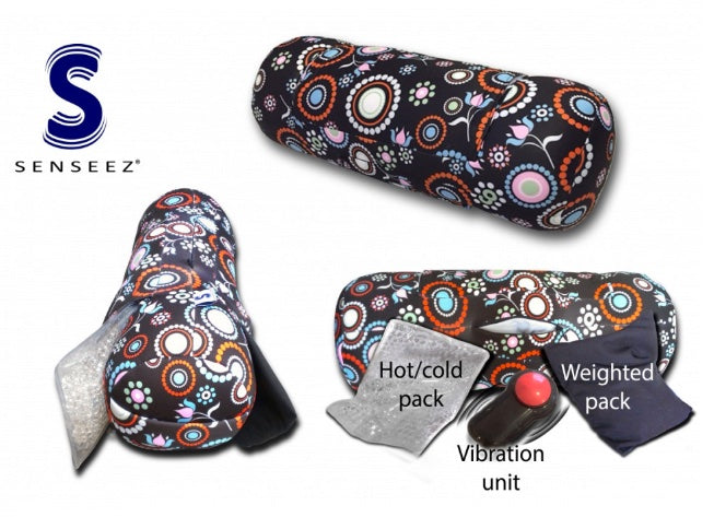 Senseez FLOWERS Vibrating Bolster Cushion With Weighted Pack and Hot/Cold Pack
