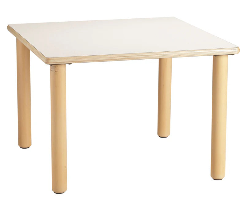 Square Birch Ply Laminated Table with Timber Legs 60cmL x 60cmW x 46cmH