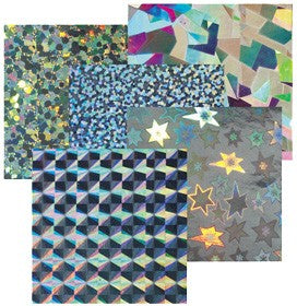 Metallic Defraction Paper Assorted Designs 10pcs