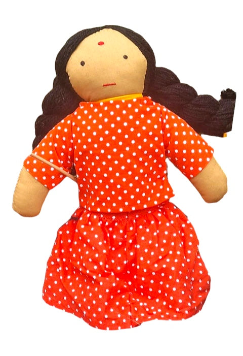 Indian Girl Fabric Doll 35cmH