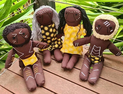 Aboriginal 45cmH Fabric Dolls Set of 4