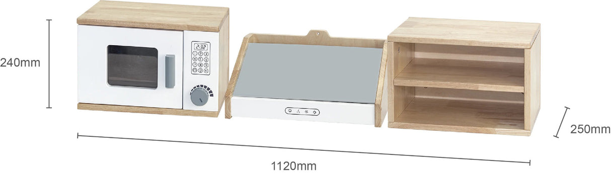 Solid Timber Microwave, Rangehood and Overhead Cupboard Set White Series