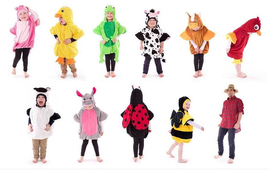 On the Farm Costumes Set of 10 Children's and 1 Educator Costume