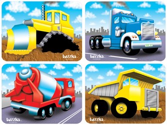 Heavy Vehicles Raised Puzzle Set of 4