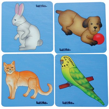 Pets Raised Puzzle Set of 4