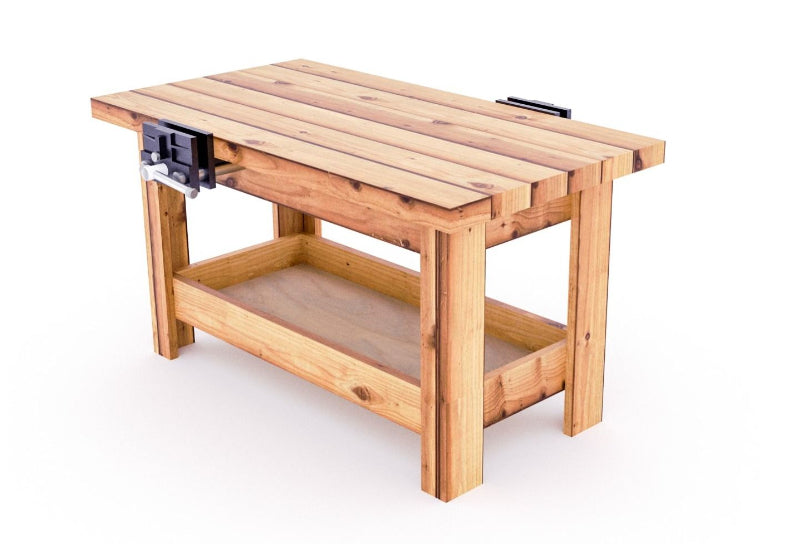 Outdoor Cypress Pine Carpentry Bench With 2 Vices