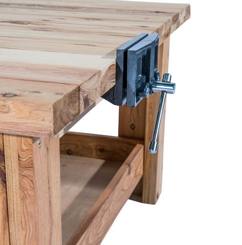 Large Outdoor Cypress Pine Carpentry Bench With 4 Vices
