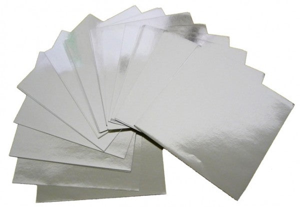 Small Metallic Silver Paper Squares 100 Sheets 127mm