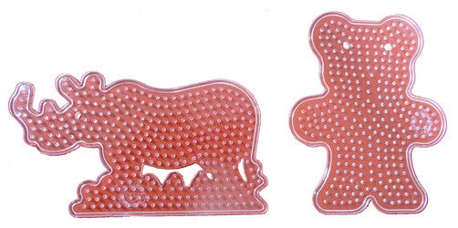 Iron On Bead Pattern Plates - Bear and Rhino