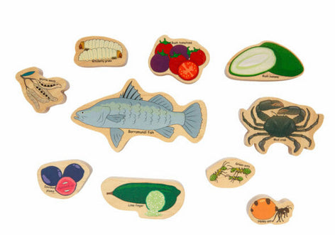 Wooden Bush Tucker Playset 10pcs