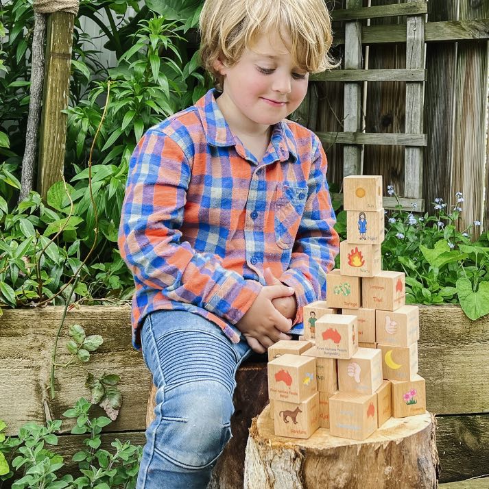 Indigenous Languages Learning Blocks – 26 Wooden Pieces