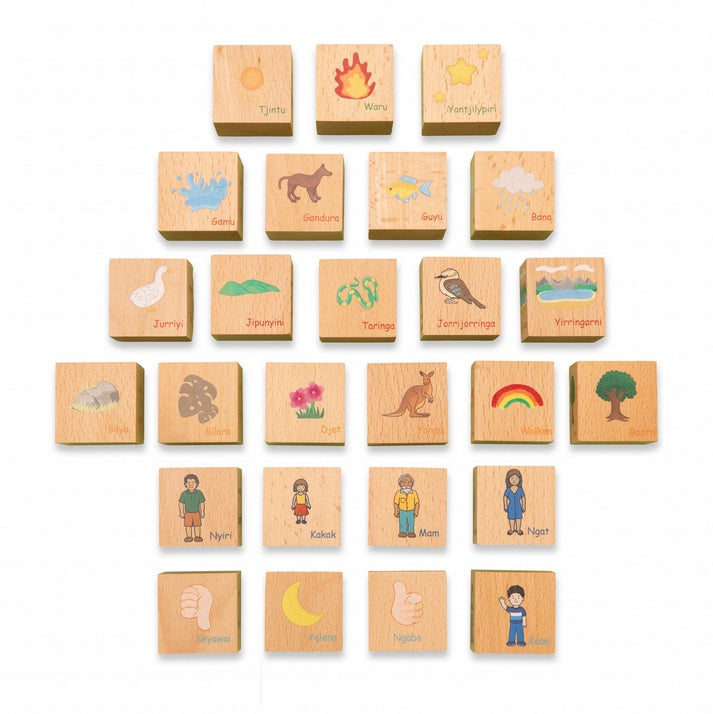 Indigenous Languages Learning Blocks – 26 Wooden Pieces