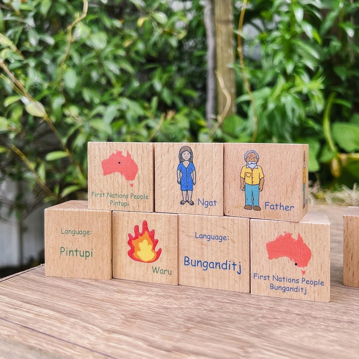 Indigenous Languages Learning Blocks – 26 Wooden Pieces