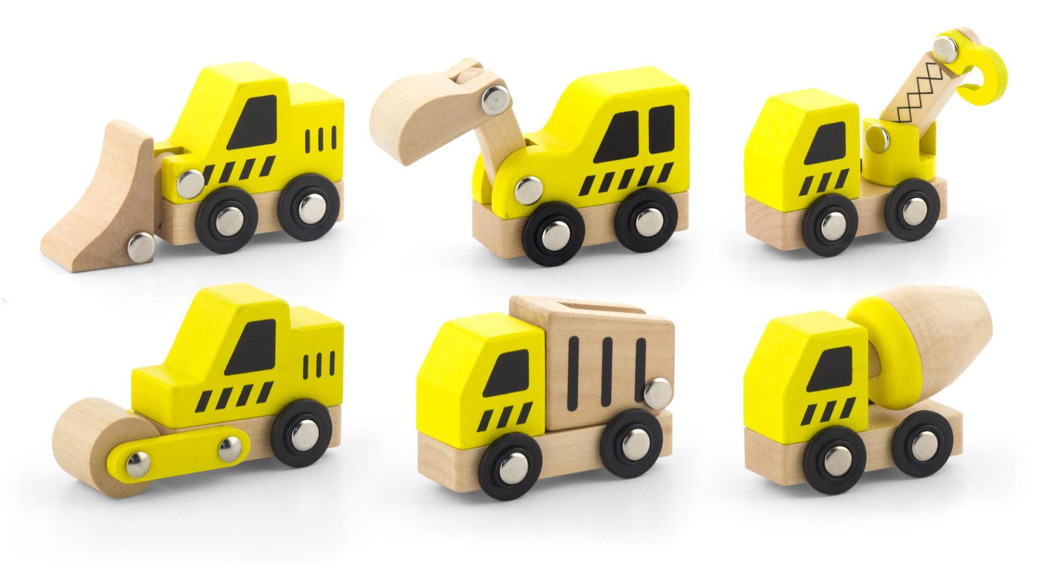 Wooden Construction Vehicles 6pcs