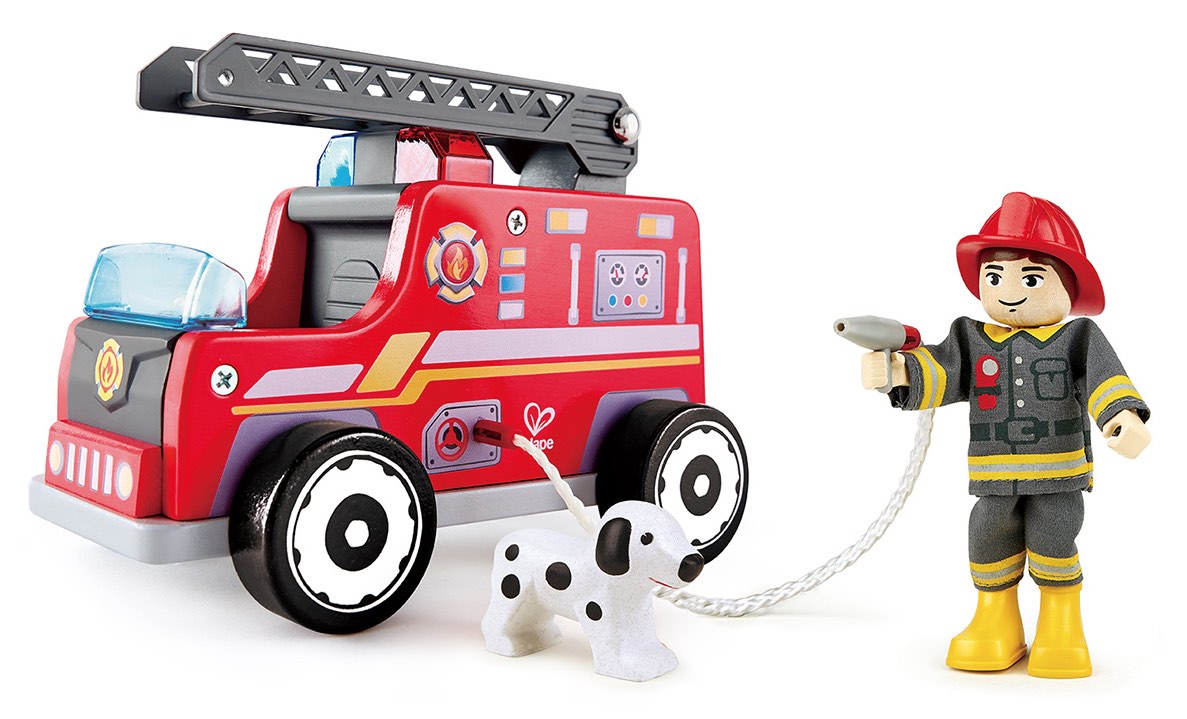 Wooden Fire Truck 20cmL