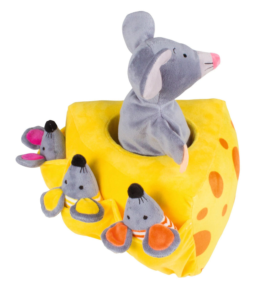 Mila Mouse Hand Puppet, Mice Finger Puppet Friends and Cheese