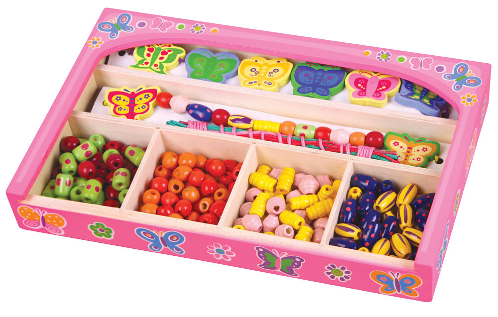 Wooden Butterflies Bead Box