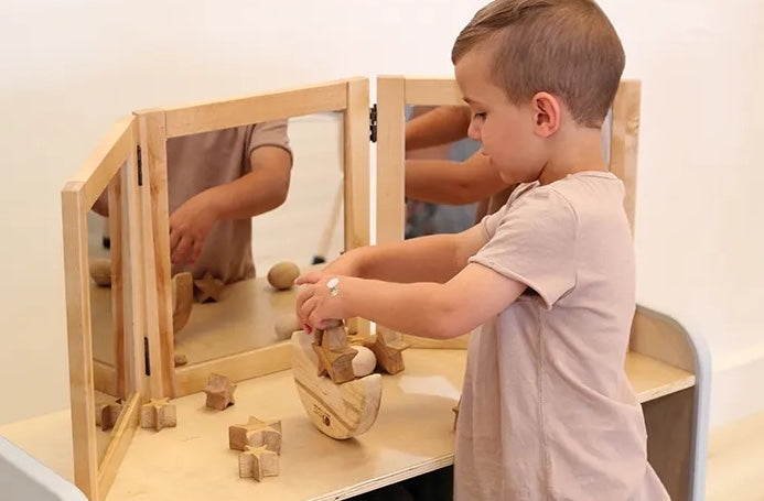 Solid Birch Table Top Triple Mirrors
