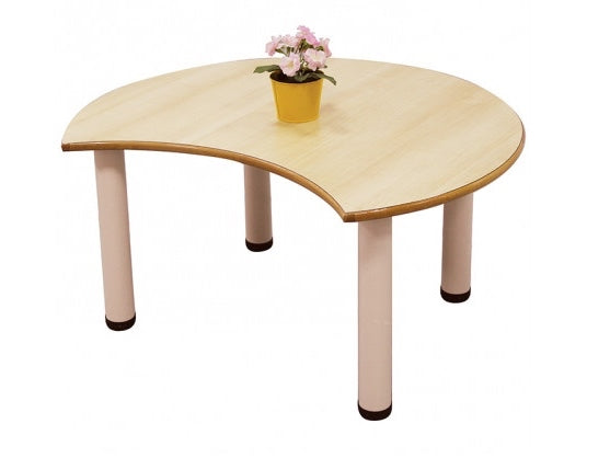 Scalloped Birch Laminated Table 90cm Diam x 47cmH