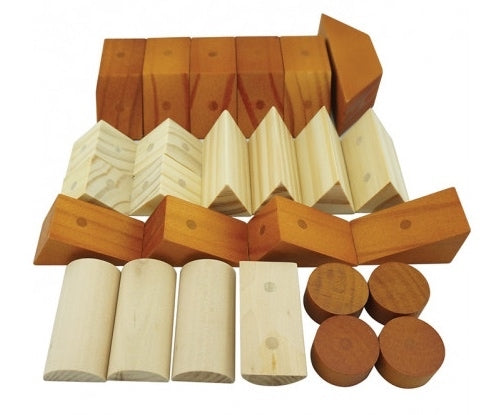 Wooden Magnetic Block Shapes Two Tone 30pcs