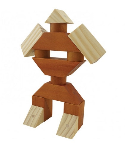 Wooden Magnetic Block Shapes Two Tone 30pcs