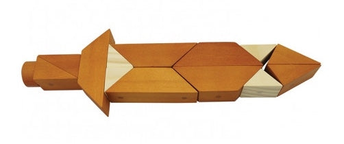 Wooden Magnetic Block Shapes Two Tone 30pcs