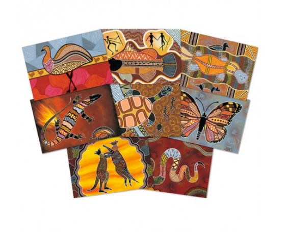 Aboriginal Art Style Puzzles and Posters Set of 16