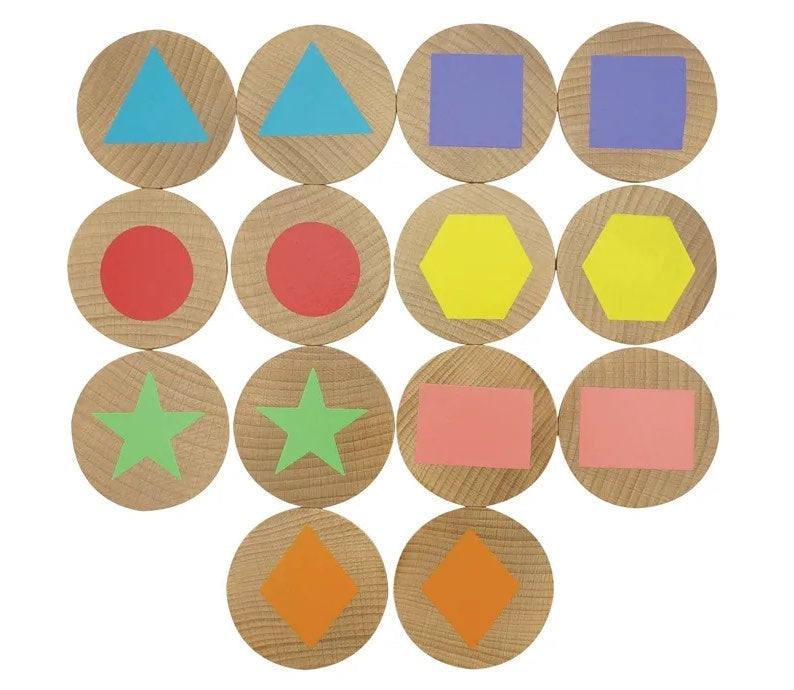 Shapes Memory Discs Game 14pcs