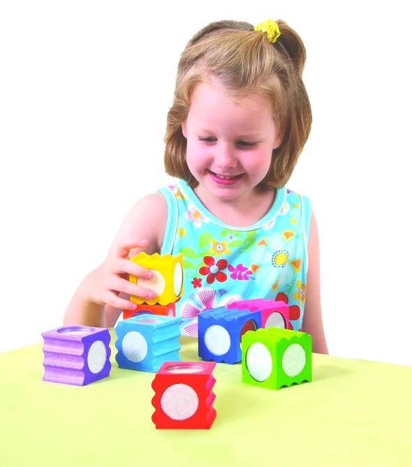 Rainbow Sensory Texture Blocks 8pcs