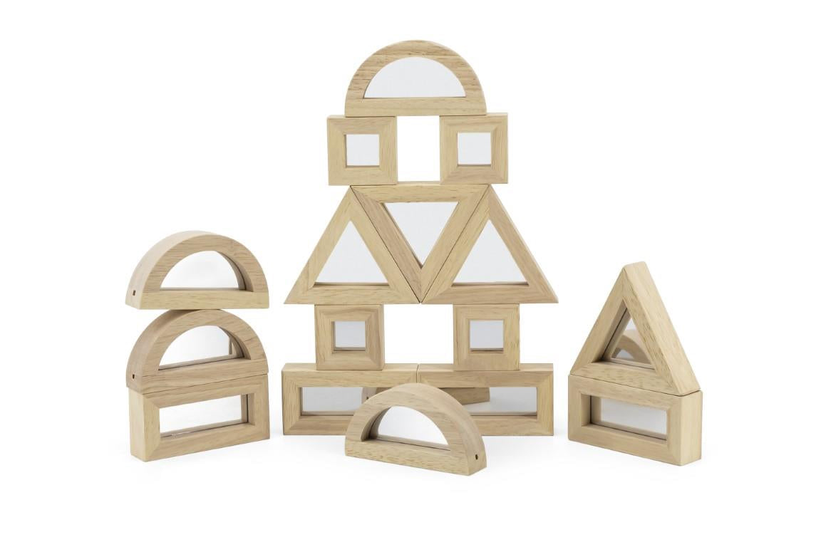 Large Wooden Mirror Blocks 16pcs