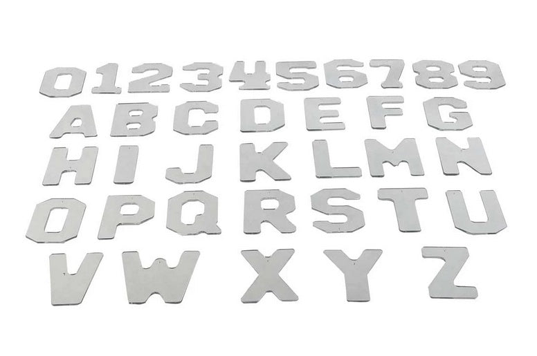 Double-Sided Acrylic Alphabet and Number Mirrors in Wooden Box 19pcs