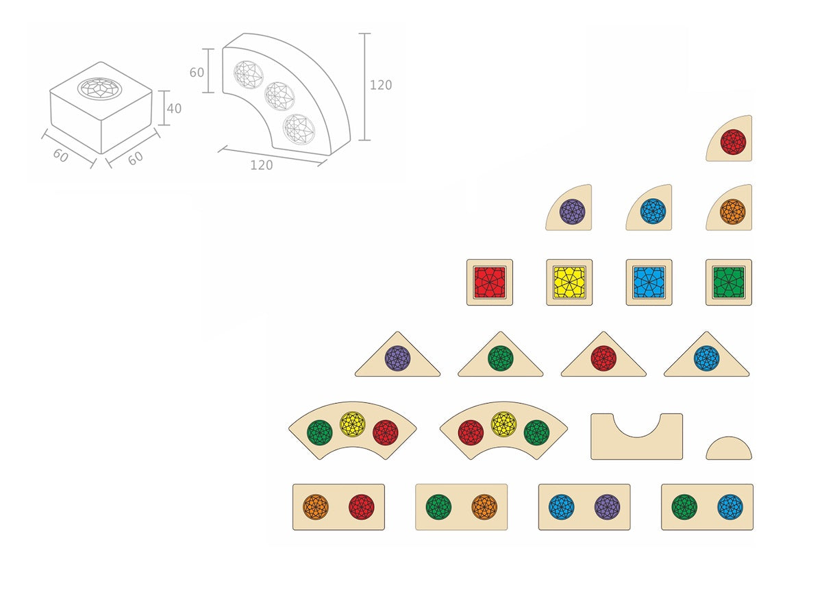 Gemstone Blocks 40pcs