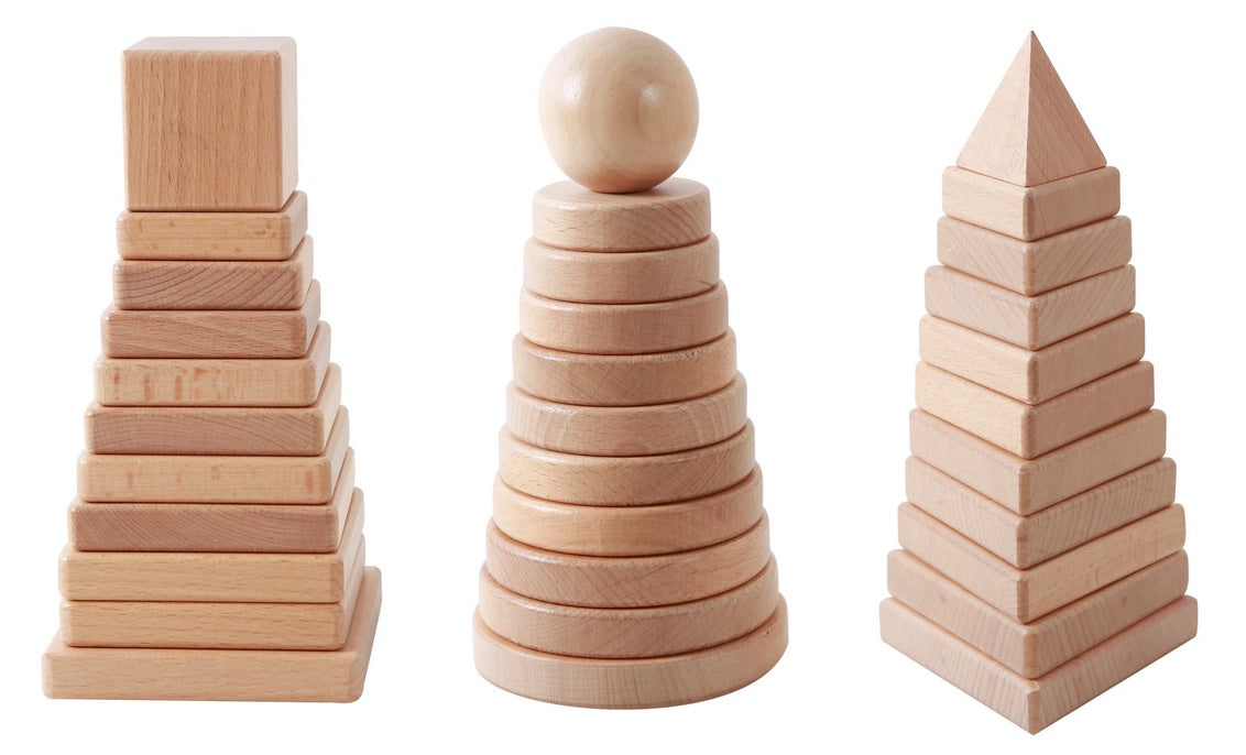Wooden Geo Shapes Stacking Set 33pcs