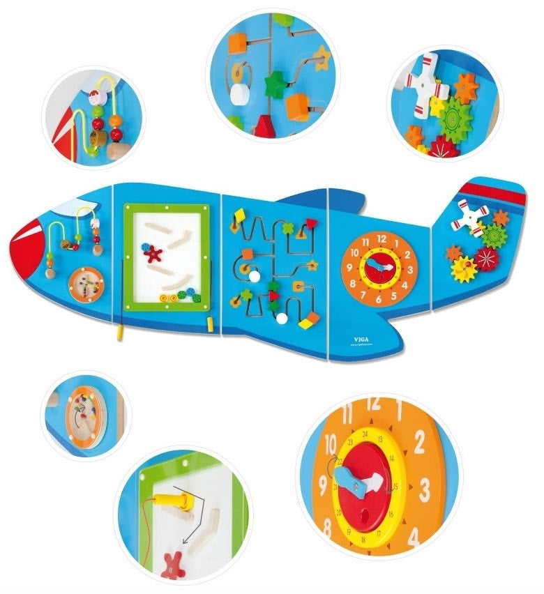 6 Activities Aeroplane Wall Mount