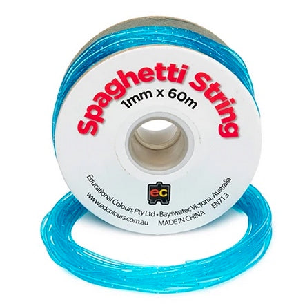 Spaghetti Tubing Glitter Blue 60m