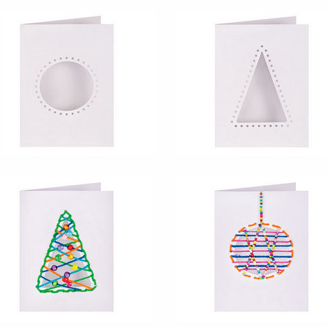 Christmas Cut Out Threading Greeting Cards 10pcs