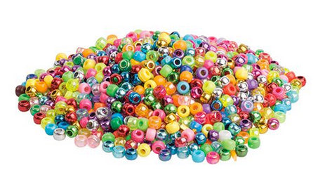 Opaque and Translucent Pony Beads 9mm 250g Assorted (approx 625pcs)