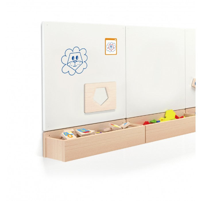 Magnetic Wooden Drawing Stencils in Drawstring Bag 12pcs