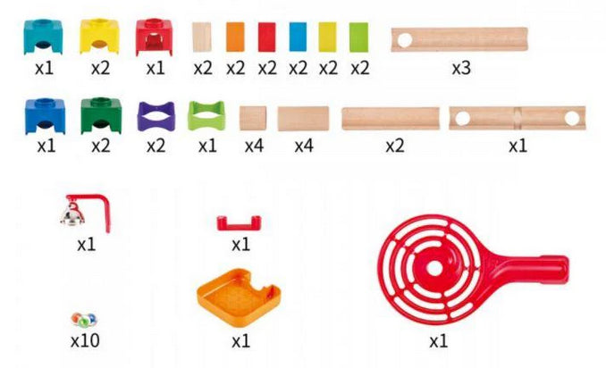 Cascading Dominoes and Marble Run – 50 Piece STEM Set (Ages 4+)