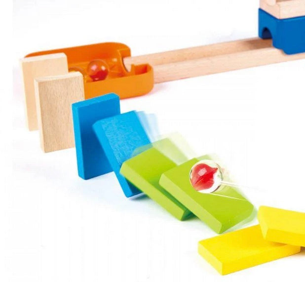 Cascading Dominoes and Marble Run – 50 Piece STEM Set (Ages 4+)