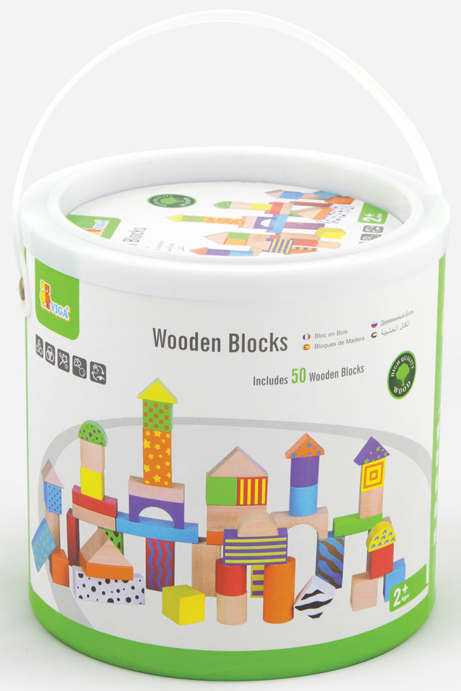 Wooden Pattern Building Blocks 50pcs