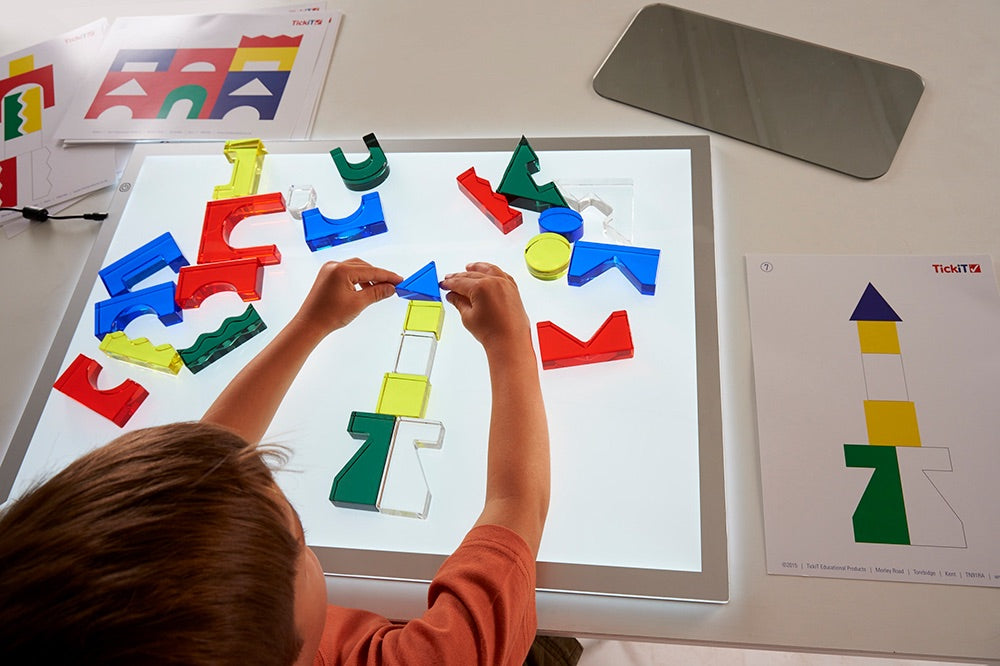 Acrylic Building Blocks With Mirror and Work Cards 41pcs