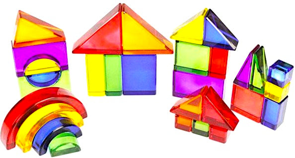 Acrylic Building Blocks in Wooden Storage Box 30pcs