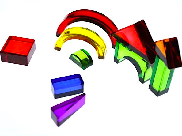 Acrylic Building Blocks in Wooden Storage Box 30pcs