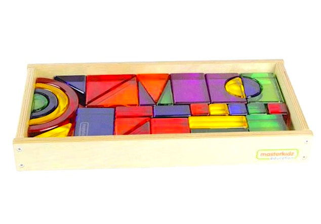 Acrylic Building Blocks in Wooden Storage Box 30pcs