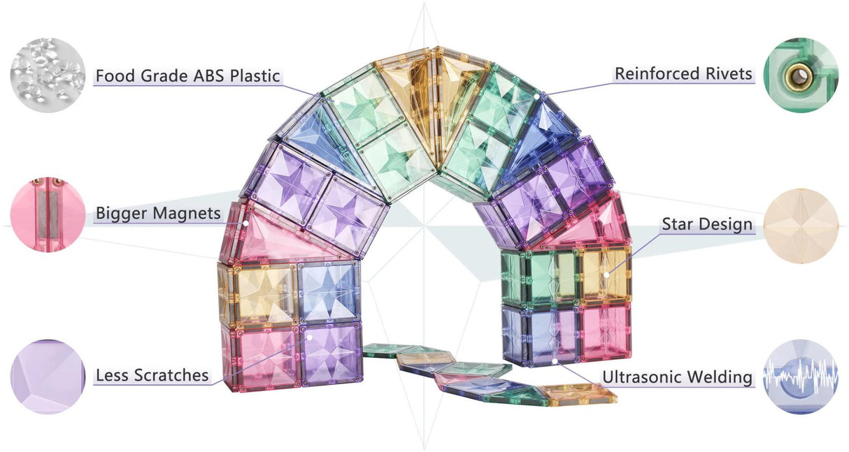 Star Magnetic Building Tiles 120pcs