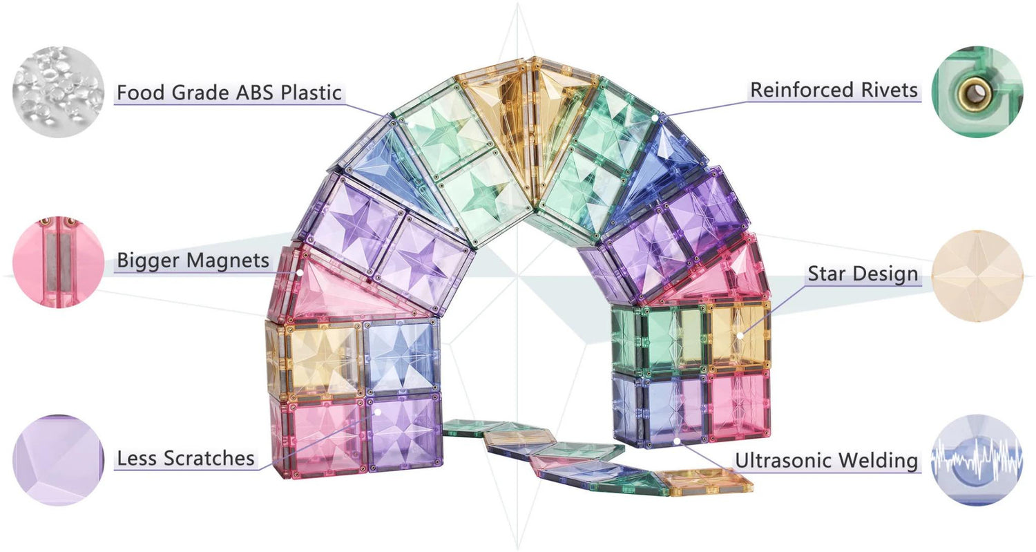 Star Magnetic Building Tiles 120pcs