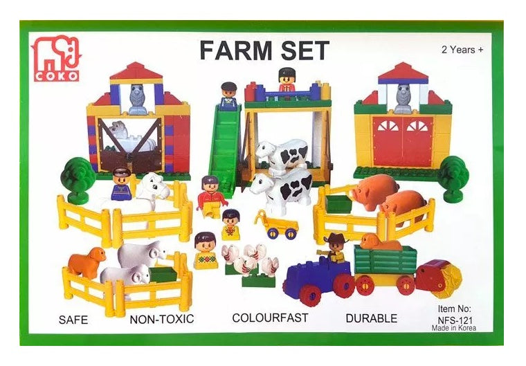Coko Block Farm Set in Container 121pcs