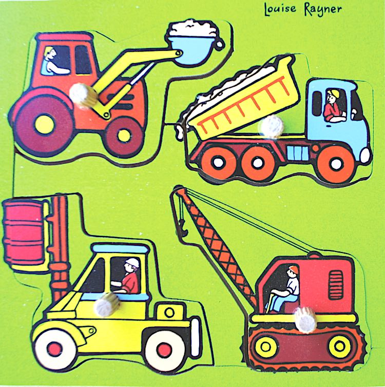 Work Vehicles Knobbed Puzzle 4pcs